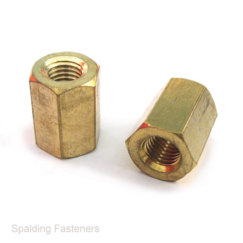 BRASS HEXAGON CONNECTOR LONG NUTS METRIC M6 M8 M10