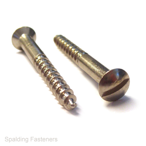 No.10 A2 Grade Stainless Steel Raised Countersunk Slotted Head Woodscrews
