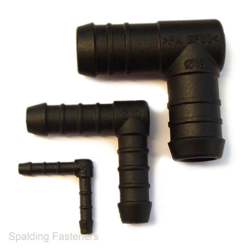 Black Plastic Hose Mender Elbow