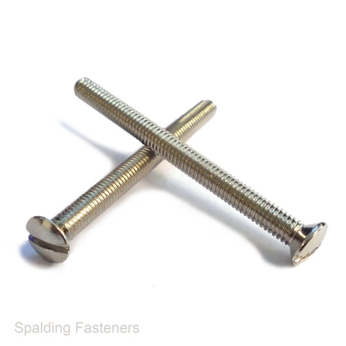 M3.5 Metric Nickel On Steel Raised Countersunk Slotted Machine Screws