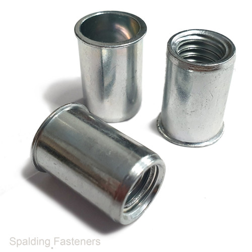 UNC RIVET NUTS STEEL ZINC REDUCED HEAD