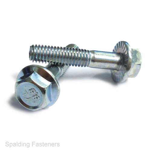 UNC HIGH TENSILE SERRATED FLANGE BOLTS FULL THREAD 1/4" 5/16" 3/8"