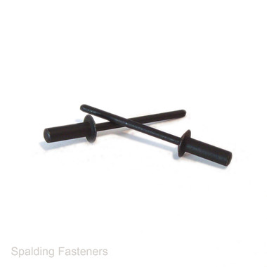 4mm Metric Aluminium / Steel Black Sealed Dome Head Pop Rivets ...