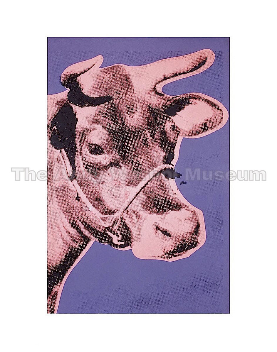 cowページ Warhol Pink and Lavender Cow Poster