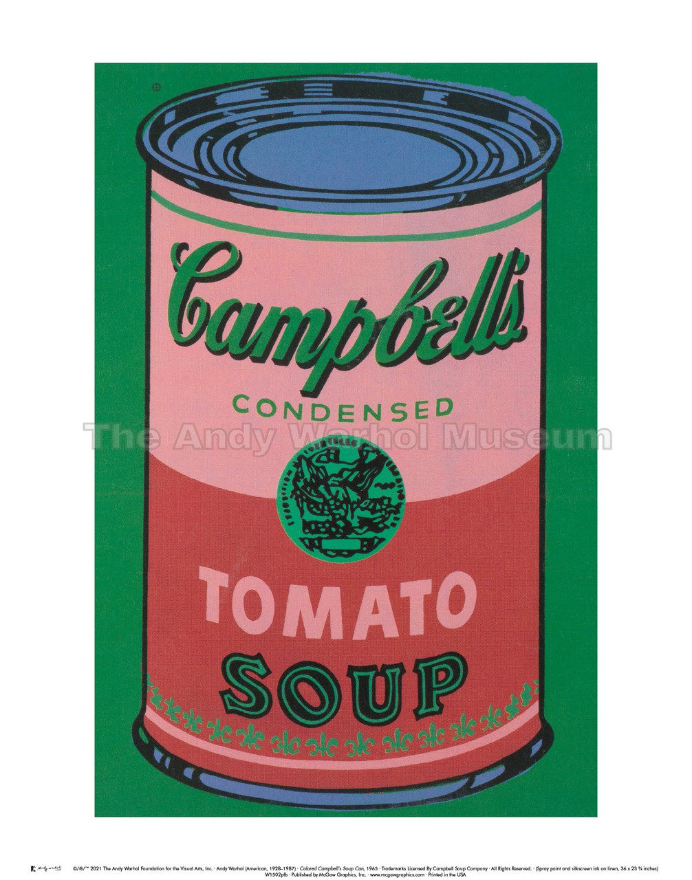 Warhol Campbell's Soup Poster in Green