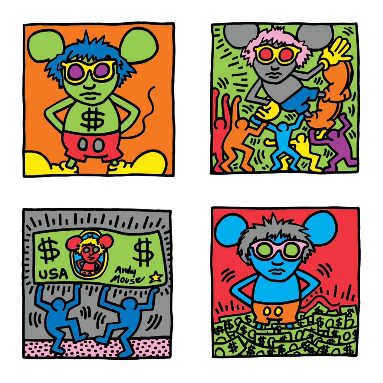 Keith Haring Andy Mouse Sticker Sheet