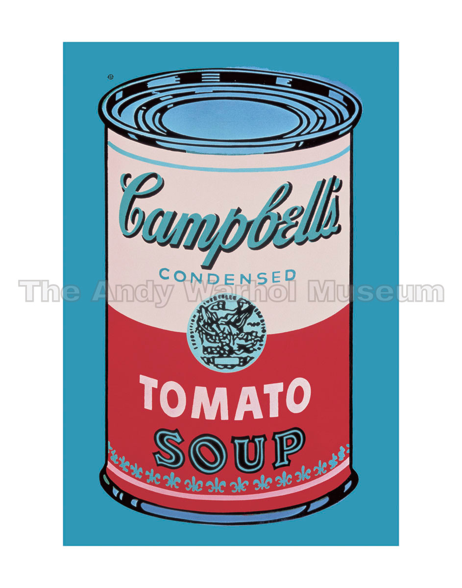Warhol Campbell's Soup Poster in Blue