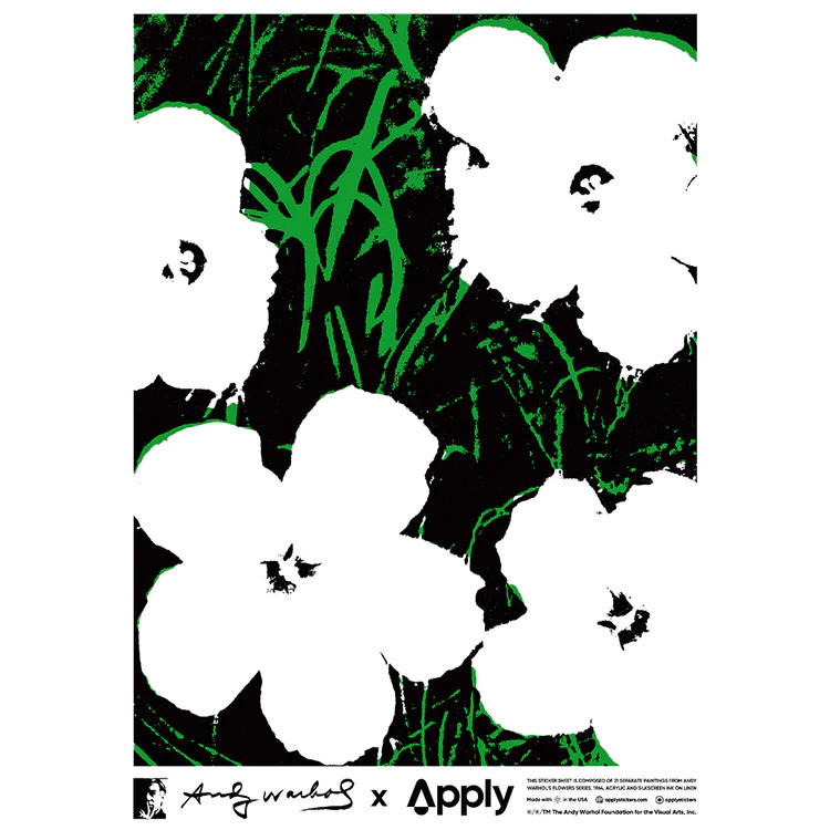 Warhol xl flowers sticker sheet