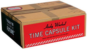 A tan cardboard box with red label