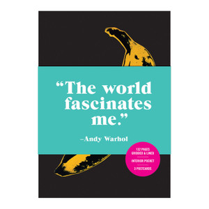 image of front cover of journal with yellow banana on a black background.