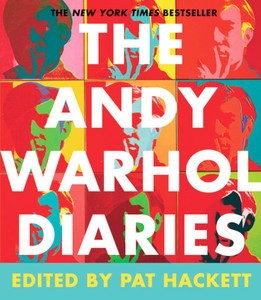 image cover of a book, title of book is in large white font on a colorful background of 9 images of Andy Warhol's face. image cover of a book, title of book is in large white font on a colorful background of 9 images of Andy Warhol's face.