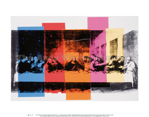 image of the Last Supper, with blue, red, orange pink and yellow rectangular shapes image of the Last Supper, with blue, red, orange pink and yellow rectangular shapes