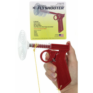 This all-plastic shooter comes in Red, Green or Blue and shoots about 3 feet on a yellow string. This all-plastic shooter comes in Red, Green or Blue and shoots about 3 feet on a yellow string.