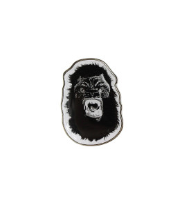 Image of a gorilla head enamel pin. Image of a gorilla head enamel pin.