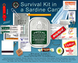 SURVIVAL KIT in a sardine can. SURVIVAL KIT in a sardine can.