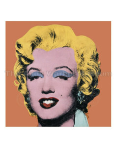 A headshot of Marilyn Monroe on an orange background A headshot of Marilyn Monroe on an orange background