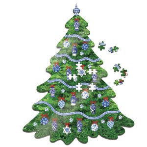 Blue & White Christmas Tree Puzzle Blue & White Christmas Tree Puzzle