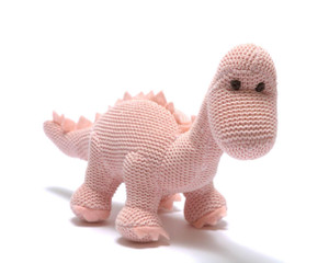 Tactile sweet pink diplodocus dinosaur with a soft rattle. Tactile sweet pink diplodocus dinosaur with a soft rattle.