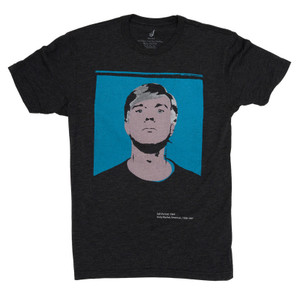Dark gray heather tee, with a portrait of Andy Warhol Dark gray heather tee, with a portrait of Andy Warhol