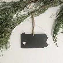Pittsburgh Heart Steel Christmas Ornament