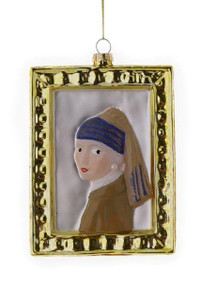 Girl With a Pearl Earring Glass Christmas Ornament Girl With a Pearl Earring Glass Christmas Ornament