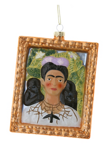 Frida Kahlo Self Portrait Glass Ornament Frida Kahlo Self Portrait Glass Ornament