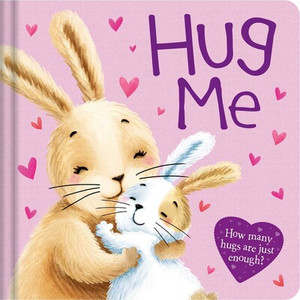 This image shows a Pink book with a brown Mother bunny hugging a baby bunny. It also has a pink and purple hearts. This image shows a Pink book with a brown Mother bunny hugging a baby bunny. It also has a pink and purple hearts.