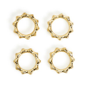Gold Bamboo Napkin Rings - Set of 4 Gold Bamboo Napkin Rings - Set of 4