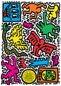 A sticker sheet of Tokyo Pop Shop by Haring. A sticker sheet of Tokyo Pop Shop by Haring.