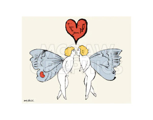 Two winged cherubs kissing with a heart above them that says "i love you SO" Two winged cherubs kissing with a heart above them that says "i love you SO"