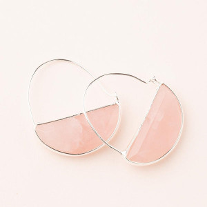 Earrings Rose Quartz Half Circle Hoop Earrings Rose Quartz Half Circle Hoop