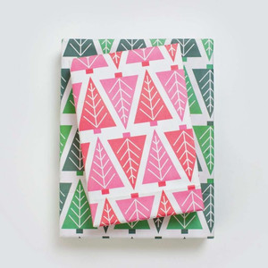 Geometric tree double sided gift wrap, front view. Geometric tree double sided gift wrap, front view.