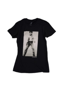 A black t-shirt with an image of Elvis Presley holding a gun A black t-shirt with an image of Elvis Presley holding a gun