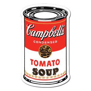 Campbell's Tomato soup can sticker. Campbell's Tomato soup can sticker.