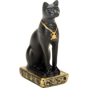 black bastet figure with gold detailing black bastet figure with gold detailing