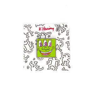 Keith Haring Green Three-Eyed Monster Pin Keith Haring Green Three-Eyed Monster Pin