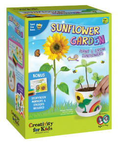 A kit for growing sunflowers in a customized pot