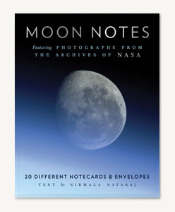 A box with photograph of a waxing gibbous moon.