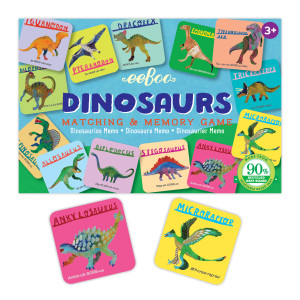 Box of 18 dinosaur pairs to match from memory Box of 18 dinosaur pairs to match from memory