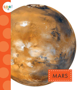 A white book cover with a photograph of the planet Mars. A white book cover with a photograph of the planet Mars.