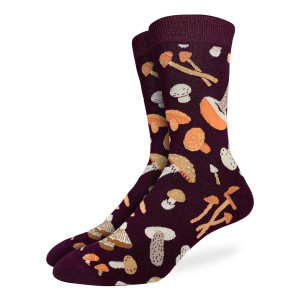 dark brown socks with mushroom pattern dark brown socks with mushroom pattern