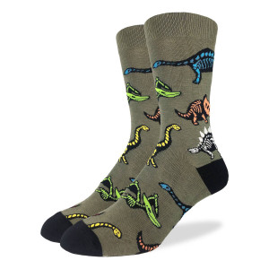 green socks with multi-colored dino skeletons green socks with multi-colored dino skeletons