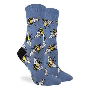 medium blue socks with bee pattern medium blue socks with bee pattern