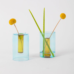 Small Reversible Vase - Blue & Yellow Small Reversible Vase - Blue & Yellow