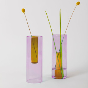 Reversible Glass Vase - Lilac & Peach Reversible Glass Vase - Lilac & Peach