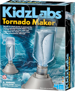 A blue box with an image of a tornado machine A blue box with an image of a tornado machine