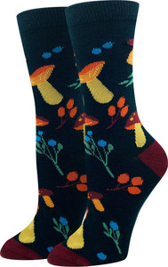 navy sock with mushroom design navy sock with mushroom design