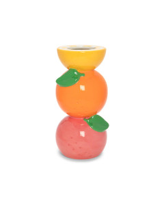Vase that looks like oranges stacked on each other. Vase that looks like oranges stacked on each other.