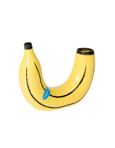 Yellow banana shaped vase. Yellow banana shaped vase.