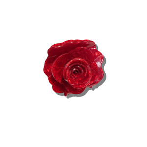 shows 3D resin rose clip on white background shows 3D resin rose clip on white background